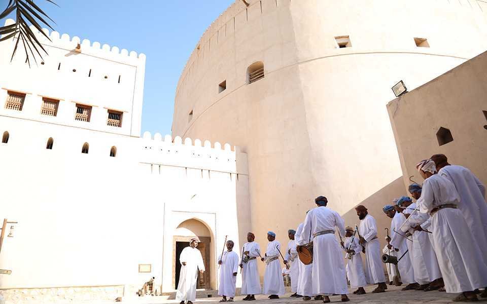 Celebrating the re-opening
                                                                        of Nizwa fort